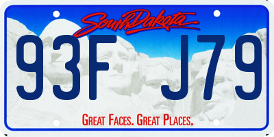 SD license plate 93FJ79