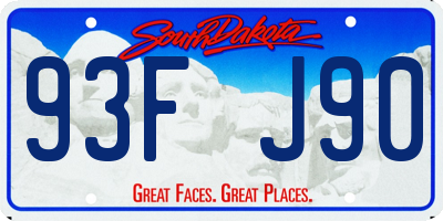 SD license plate 93FJ90