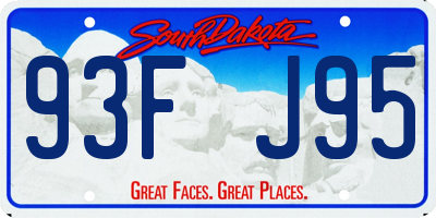 SD license plate 93FJ95