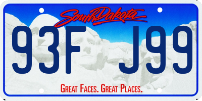 SD license plate 93FJ99