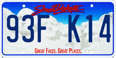 SD license plate 93FK14