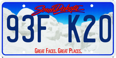 SD license plate 93FK20