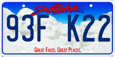 SD license plate 93FK22