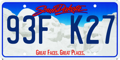 SD license plate 93FK27