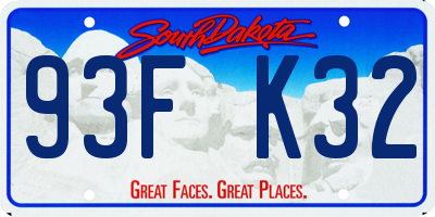 SD license plate 93FK32