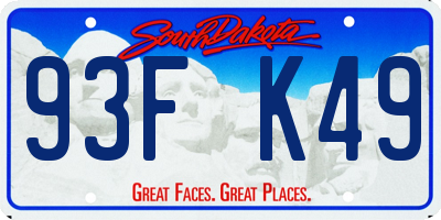 SD license plate 93FK49