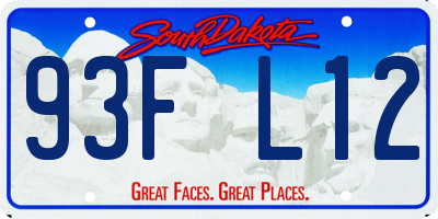 SD license plate 93FL12