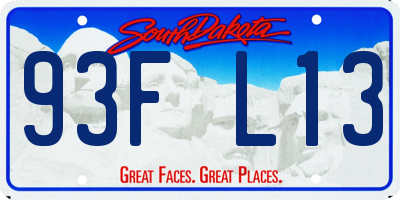 SD license plate 93FL13