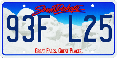 SD license plate 93FL25