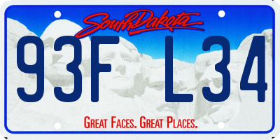 SD license plate 93FL34