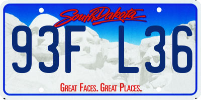 SD license plate 93FL36