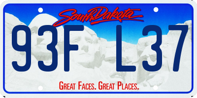 SD license plate 93FL37
