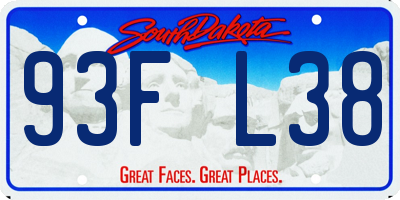 SD license plate 93FL38