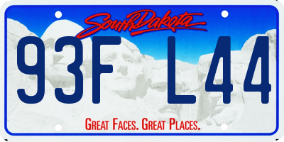 SD license plate 93FL44