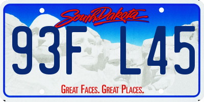 SD license plate 93FL45