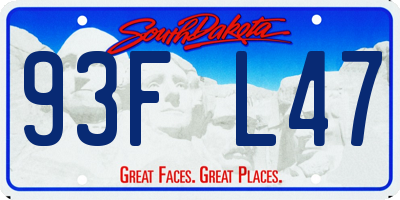 SD license plate 93FL47