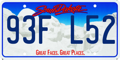 SD license plate 93FL52