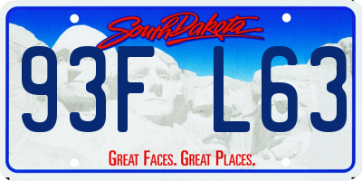 SD license plate 93FL63