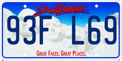SD license plate 93FL69