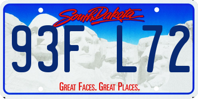 SD license plate 93FL72
