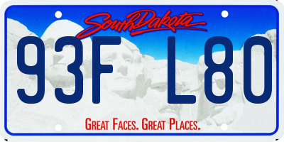 SD license plate 93FL80