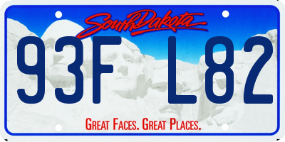 SD license plate 93FL82