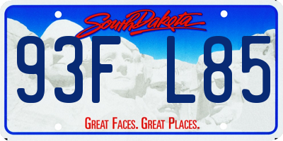 SD license plate 93FL85