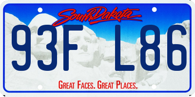 SD license plate 93FL86