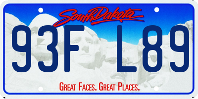 SD license plate 93FL89