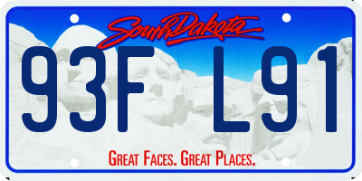 SD license plate 93FL91