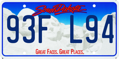 SD license plate 93FL94