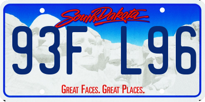 SD license plate 93FL96