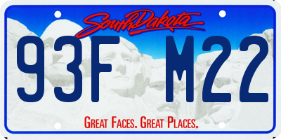 SD license plate 93FM22