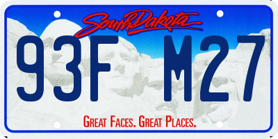 SD license plate 93FM27