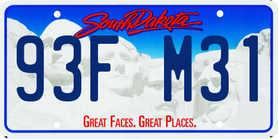 SD license plate 93FM31