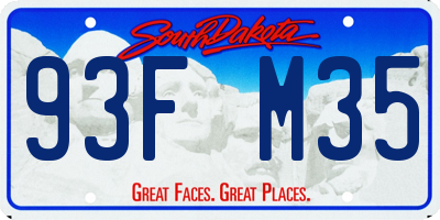 SD license plate 93FM35