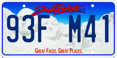 SD license plate 93FM41