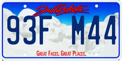SD license plate 93FM44
