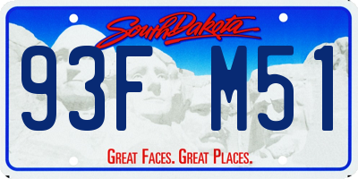 SD license plate 93FM51