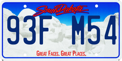 SD license plate 93FM54