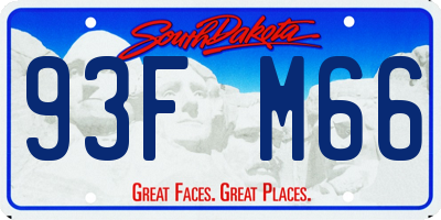 SD license plate 93FM66