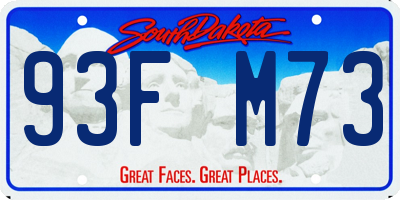 SD license plate 93FM73