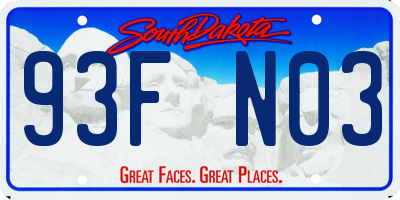 SD license plate 93FN03
