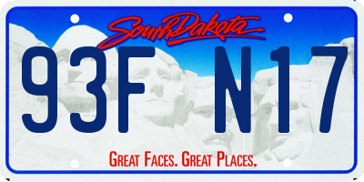 SD license plate 93FN17