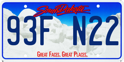 SD license plate 93FN22