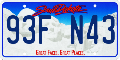 SD license plate 93FN43
