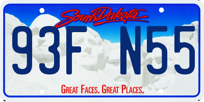 SD license plate 93FN55