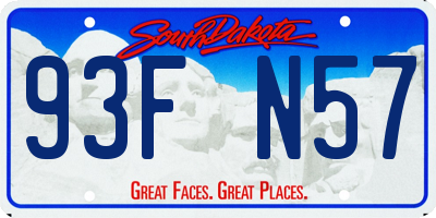 SD license plate 93FN57