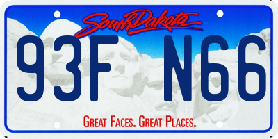 SD license plate 93FN66