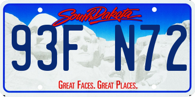 SD license plate 93FN72